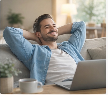 Nach dem Wechsel entspannt zurücklehnen